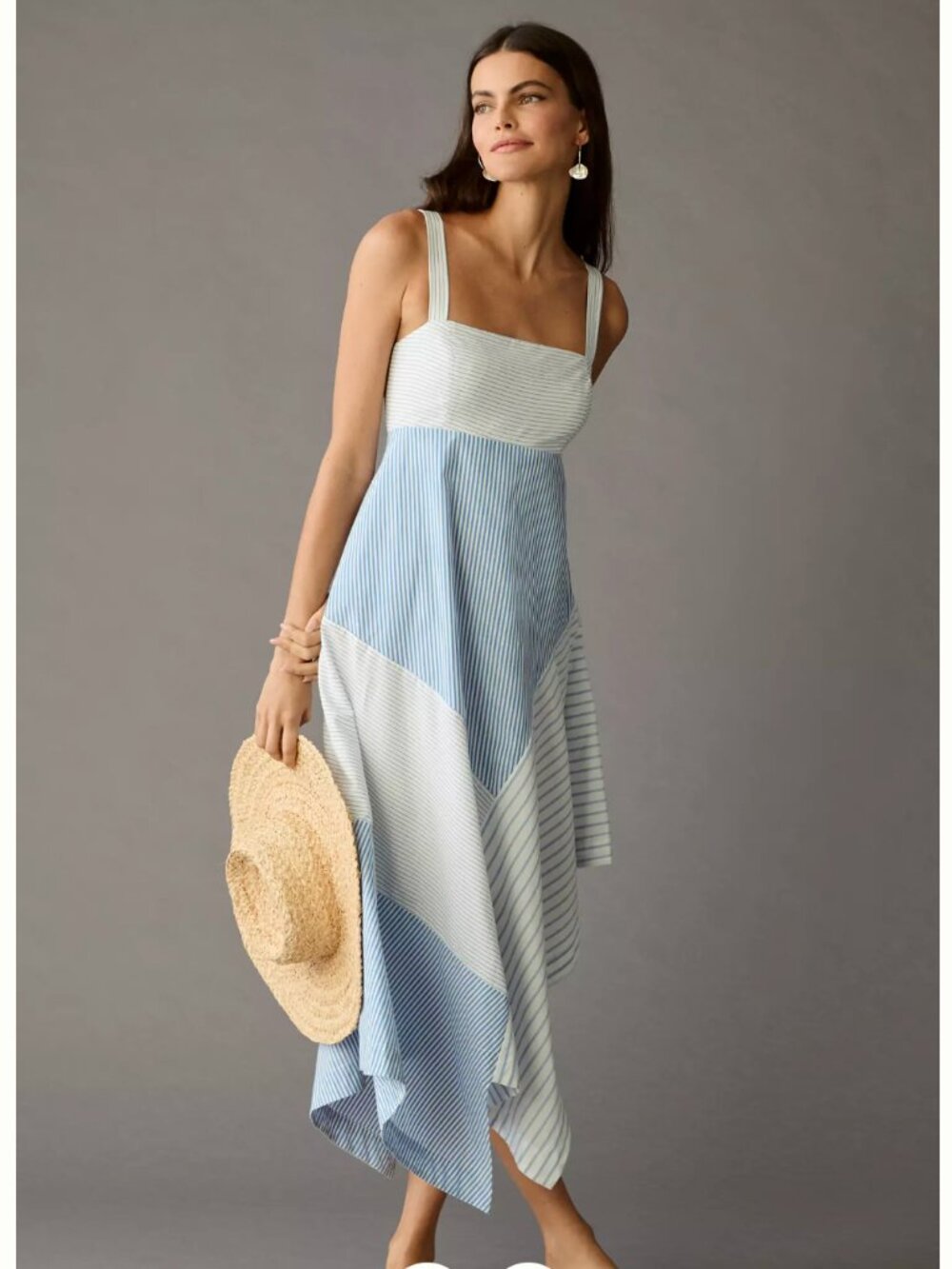 By Anthropologie Asymmetrical Square-Neck Dress - Small (EUC)
